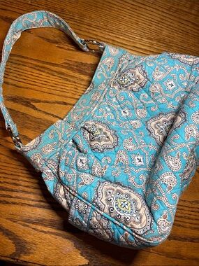 Vera Bradley Teal Paisley Quilted Shoulder Bag